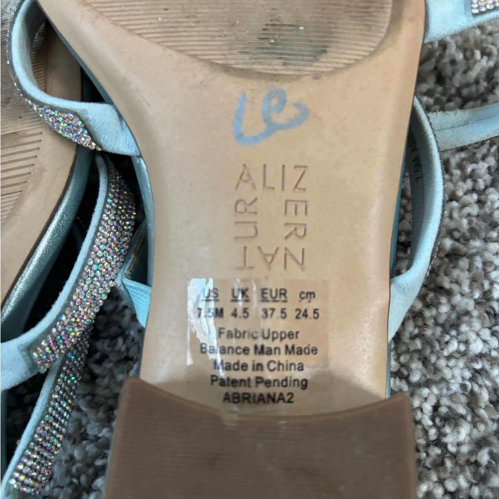 Naturalizer Silver and Blue Strappy Sandals - Picture 4 of 5